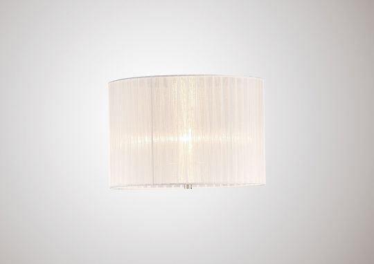 Diyas ILS31534 Florence Round Organza Shade White 360mm x 230mm Suitable For Table Lamp