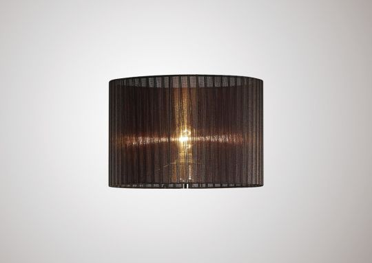 Diyas ILS31725 Florence Round Organza Shade Black 380mm x 260mm Suitable For Floor Lamp