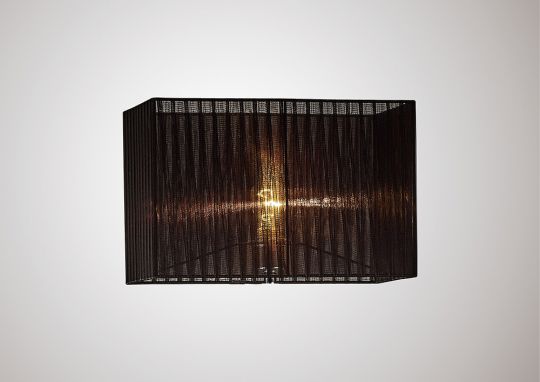 Diyas ILS31727 Florence Rectangle Organza Shade  400x210x260mm Black For Floor Lamp