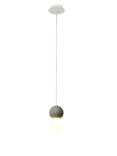 Mantra Galaxia Pendant Round 1 Light E27 White/Grey Cement