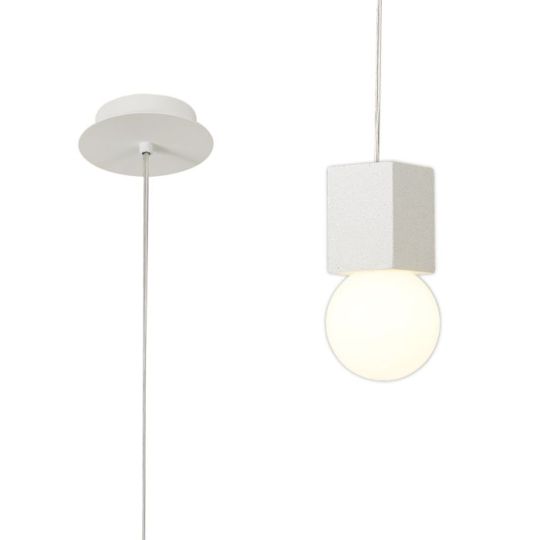 Mantra Galaxia Pendant Square 1 Light E27 White / White Cement