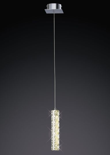 Diyas IL80033 Galaxy Pendant 1 Drop 6W LED 4200K Polished Chrome/Crystal