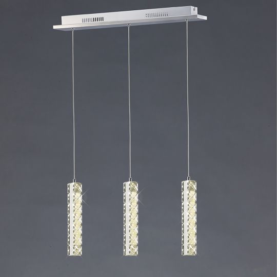 Diyas IL80034 Galaxy Pendant 3 Drop LED 4000K 3 X 3W Polished Chrome/Crystal
