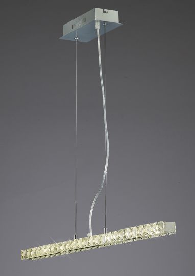 Diyas IL80045 Galaxy Pendant Linear 12W LED 4000K Polished Chrome/Crystal