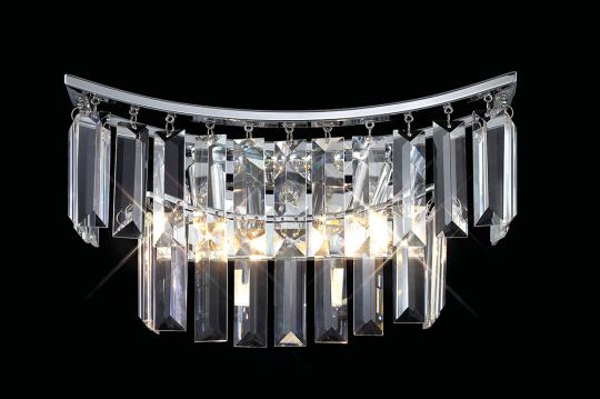 Diyas Lighting - Gianni Wall Lamp 2 Light Polished Chrome/Crystal Switched - IL30641
