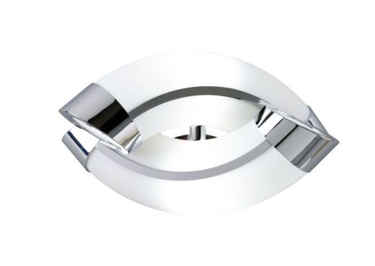 Mantra Guss Wall Lamp E27 2 Light E27 Polished Chrome/White Acrylic CFL Lamps INCLUDED