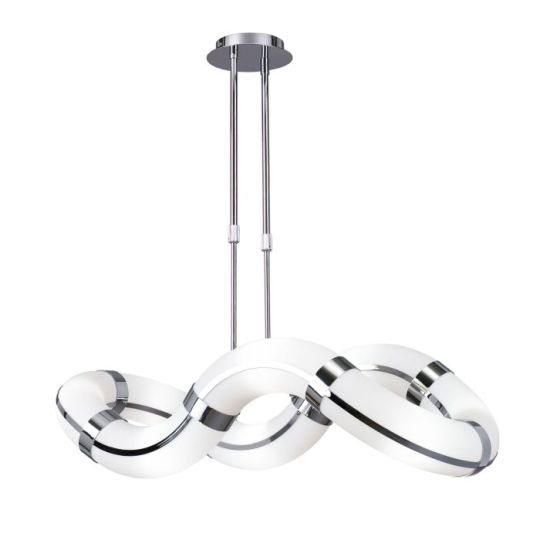 Mantra Guss Telescopic GU10 8 Light L1/SGU10 Oval Curved  Polished Chrome/White Acrylic CFL Lamps INCLUDED