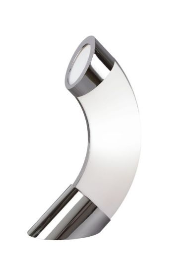 Mantra Guss Table Lamp GU10 1 Light L1/SGU10 Polished Chrome/White Acrylic CFL Lamps INCLUDED