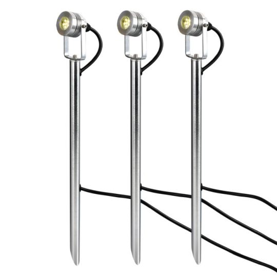 Garden Zone Spennymoor Starter Kit Including 3 X 12V Spotlights, 3 X Poles, 6M Cable & 12V Transformer