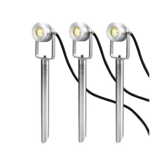 Garden Zone Spennymoor Starter Kit Including 3 X 12V Spotlights, 3 X Spikes, 6M Cable & 12V Transformer