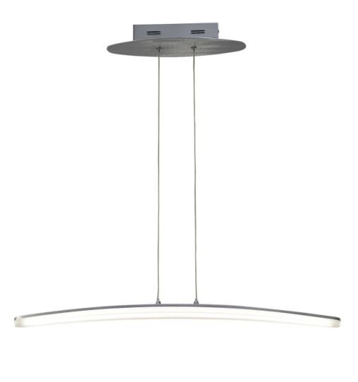 Mantra Hemisferic Linear Pendant 20W LED 70cm Bar 3000K 1800lm Satin Aluminium / Frosted Acrylic 3yrs Warranty