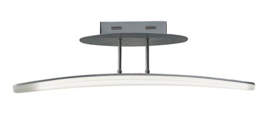 Mantra Hemisferic Linear Semi Flush 20W LED 70cm Bar 3000K 1800lm Satin Aluminium / Frosted Acrylic 3yrs Warranty