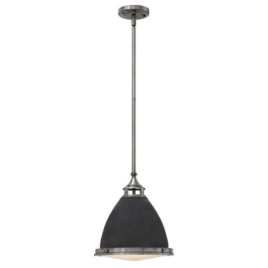 Hinkley Lighting Amelia 1 Light Medium Pendant - Aged Zinc