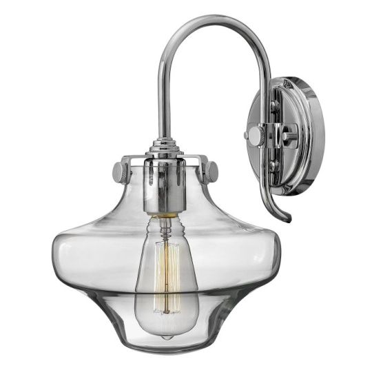 Hinkley Lighting Congress 1 Light Clear Glass Wall Light - Chrome 