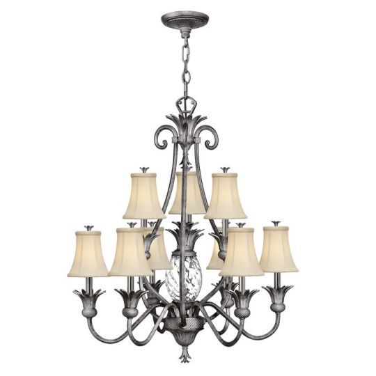 Hinkley Lighting Plantation 10 Light Chandelier - Polished Antique Nickel 