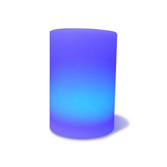 Mantra Cylinder Shape Waterproof IP68 RGB LED Light. Can be used in swimming pool. 7 colours + white + candle. With remote contol Opal White