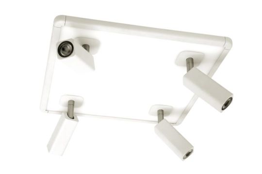 Mantra Ibiza Flush Ceiling Light 4 Head With Backlit Light 4x5W+20W LED Square White 3000lm 4000K 3yrs Warranty