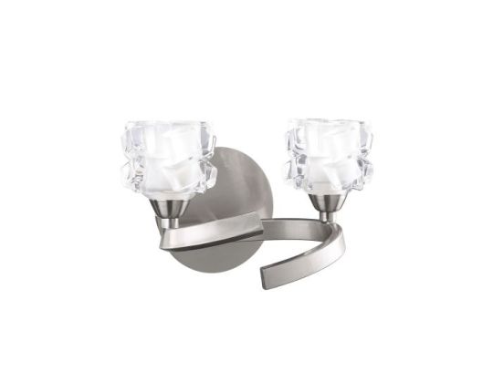 Mantra Ice Wall Lamp Switched 2 Light G9 ECO Satin Nickel