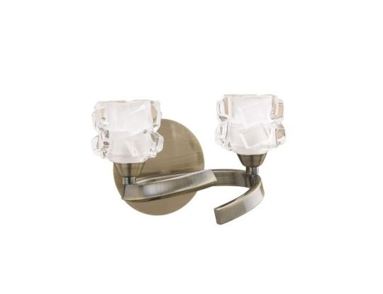 Mantra Ice Wall Lamp 2 Light G9 Antique Brass