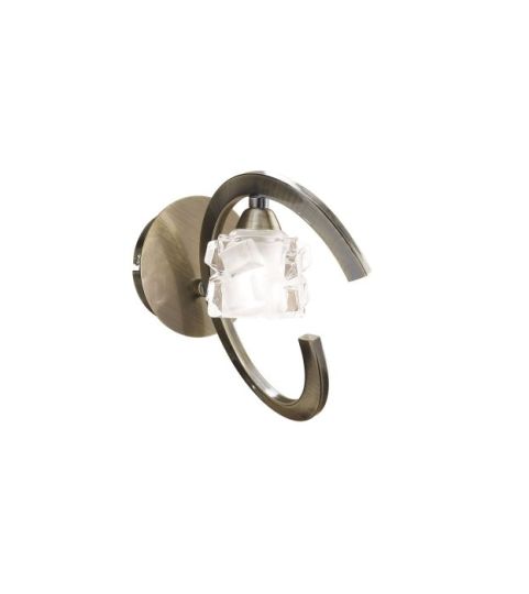 Mantra Ice Wall Lamp 1 Light G9 Antique Brass