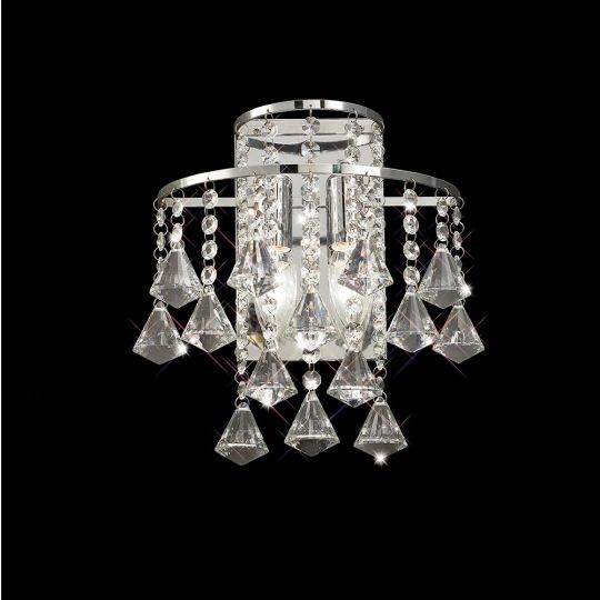 Diyas IL30774 Inina Wall Lamp Switched 2 Light Polished Chrome/Crystal