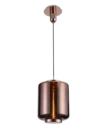 Mantra Jarras Pendant 30cm Round 1 x E27 (Max 40W) Copper / Rose Gold Glass