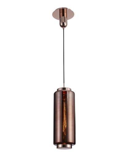 Mantra Jarras Pendant 20cm Round 1 x E27 (Max 40W) Copper/Rose Gold Glass