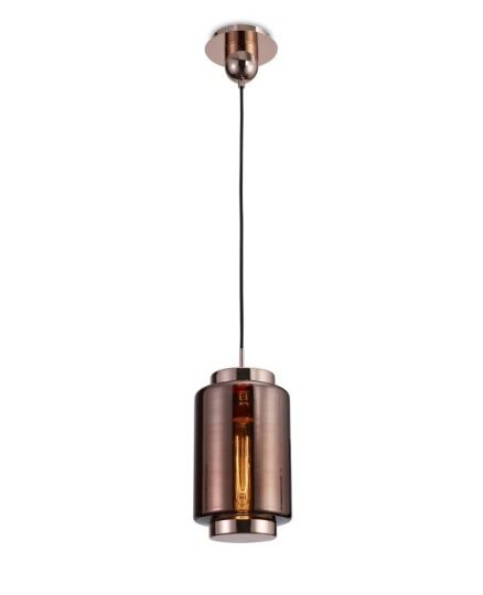 Mantra Jarras Pendant 20cm Round 1 x E27 (Max 40W) Copper/Rose Gold Glass 1 Year Warranty