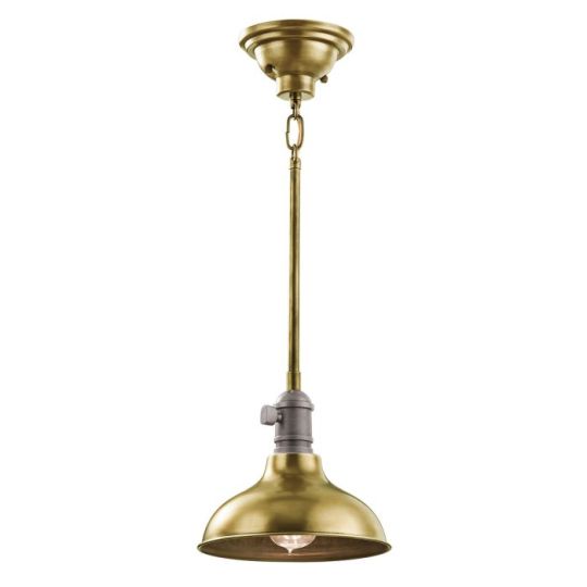 Kichler Cobson 1 Light Mini Pendant - Natural Brass