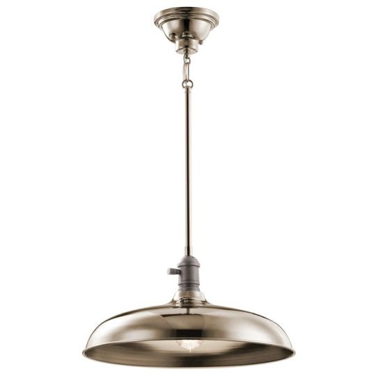 Kichler Cobson 1 Light Pendant/Semi Flush - Polished Nickel