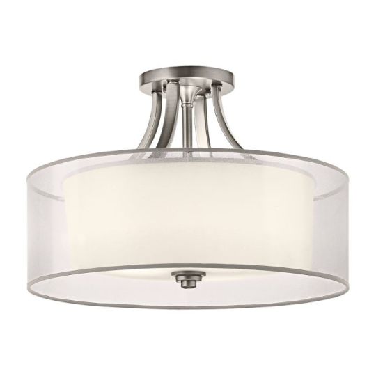 Kichler Lacey 4 Light Semi-Flush Mount - Antique Pewter