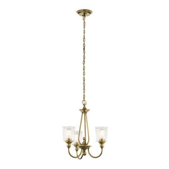 Kichler Waverly 3 Light Chandelier - Natural Brass