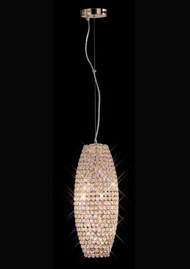 Diyas IL30765 Kos Pendant 4 Light French Gold/Crystal