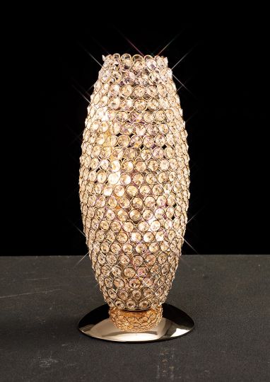 Diyas IL30766 Kos Table Lamp 3 Light French Gold/Crystal