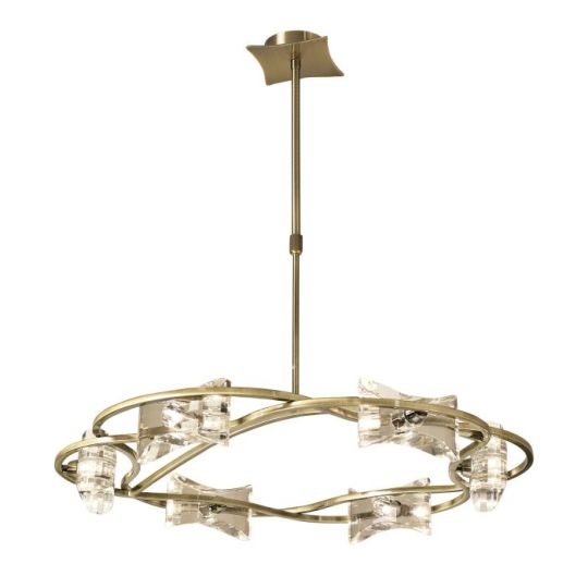 Mantra Kromo Telescopic 6 Light G9 Round Antique Brass