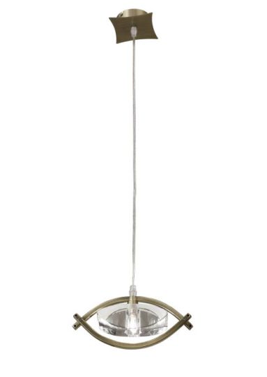 Mantra Kromo Pendant 1 Light G9 Antique Brass