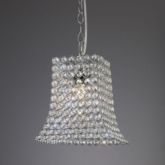 Diyas IL60019 Kudo Crystal Curved Trapezium Shade Non-Electric Polished Chrome/Crystal