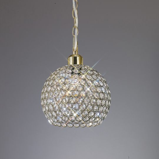 Diyas IL60032 Kudo Crystal Ball Shade Non-Electric Antique Brass/Crystal