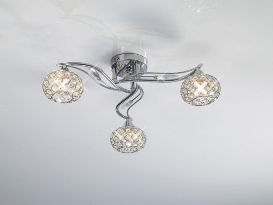 Diyas IL30953 Leimo Ceiling 3 Light Polished Chrome/Crystal