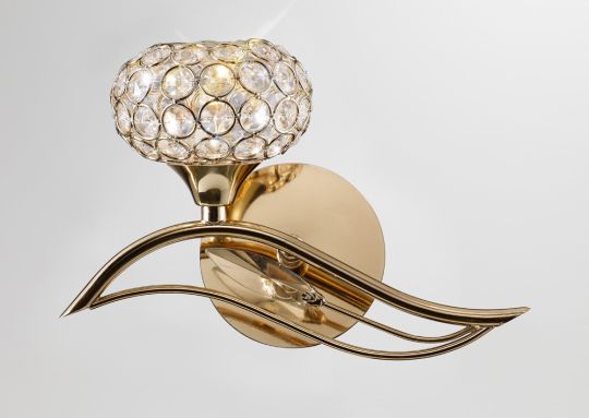 Diyas IL30961/L Leimo Wall Lamp Switched 1 Light Left French Gold/Crystal