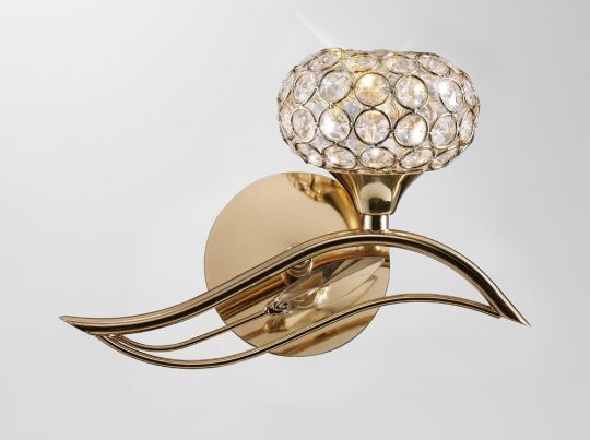 Diyas IL30961/R Leimo Wall Lamp Switched 1 Light Right French Gold/Crystal