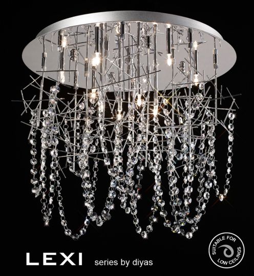 Diyas Lighting IL30542 - Lexi Ceiling 10 Light Polished Chrome/Crystal