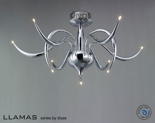 Diyas Lighting IL30140 - Llamas Ceiling 9 Light Polished Chrome