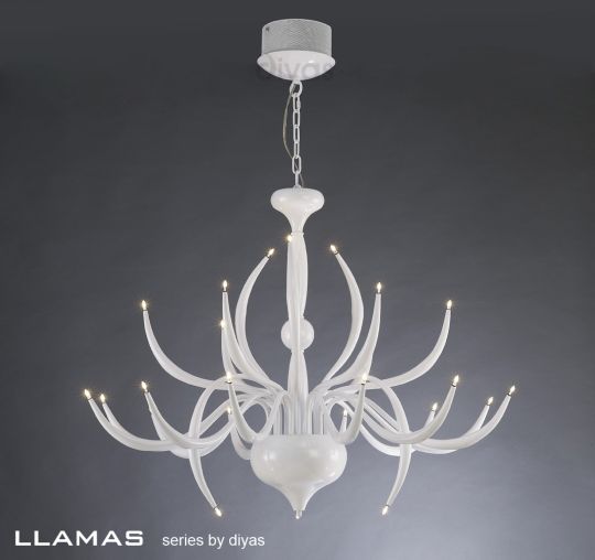 Diyas Lighting IL30152 - Llamas Pendant 24 Light White