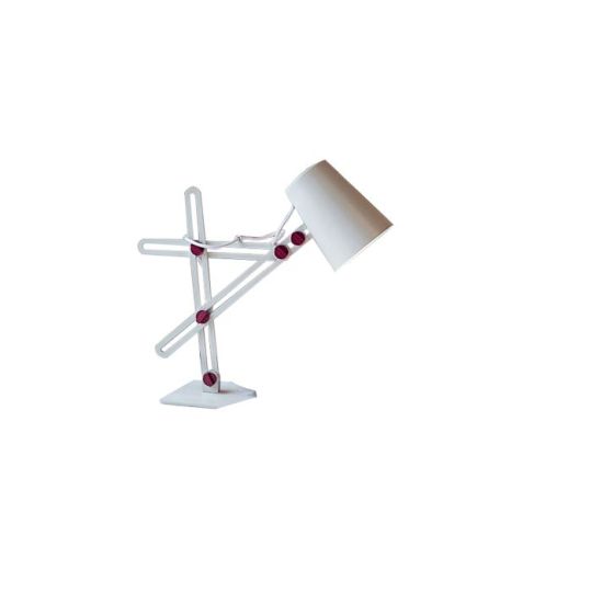 Mantra Looker Table Lamp 1 Light E27 Matt White/Purple