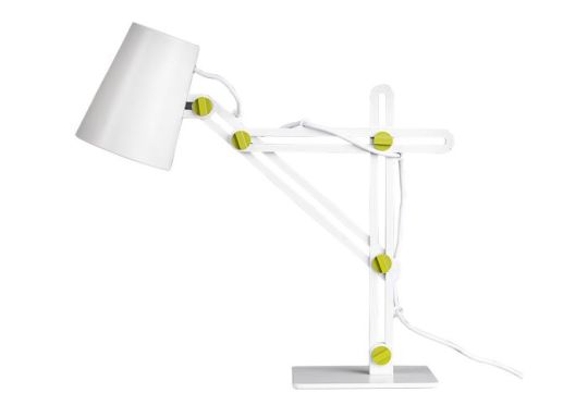 Mantra Looker Table Lamp 1 Light E27 Matt White/Green