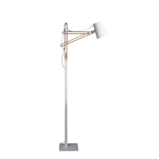 Mantra Looker Floor Lamp 1 Light E27 Matt White/Beech