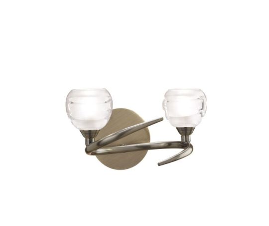 Mantra Loop Wall Lamp Switched 2 Light G9 ECO Antique Brass