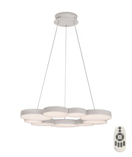 Mantra Lunas Pendant 80cm Diameter 76W LED 3000K 3700lm RF Remote Control White 3yrs Warranty