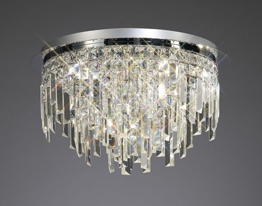Diyas IL30251 Maddison Ceiling Round 6 Light Polished Chrome/Crystal